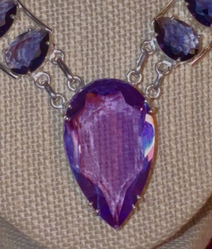 Hermoso Collar Gargantilla Hecho a Mano Amatista Púrpura Joyería 41 Gms - Imagen 3 de 4