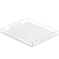 Acrylic Tray 20x16 with Cut Handles - Spill Proof Decorative Tray is an Ideal...