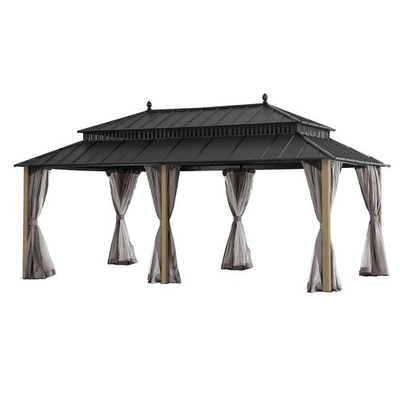 #ad 20 ft. x 12 ft. Kingston Extra Tall Wide Hardtop Wood Gazebo $1695.40