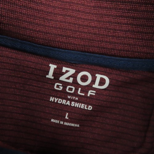 IZOD Golf Pullover Uomo Grande Rosso Quarto Zip Hydra Shield Performance Casual - Foto 7 di 7