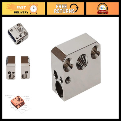 High-Temperature Copper Heater Block for Ender 3 V2 Pro, MK8, CR10, 3D Printer U