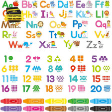 Animal Alphabet Numbers Shape Color Wall Decals Stickers for Kids Room D cor Let