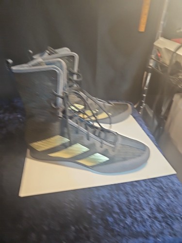 STIVALI DA BOXE ADIDAS BOX HOG 4 GZ6116 SCARPE DA BOXE UNISEX SCARPE DA BAMBINO TAGLIA 6 @E - Foto 4 di 14