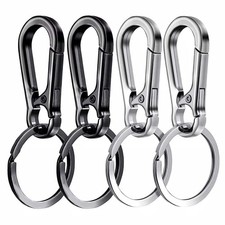 4Pcs Carabiner Clip Keychain Metal Carabiner Shape Key Ring Keyring Key Holder C