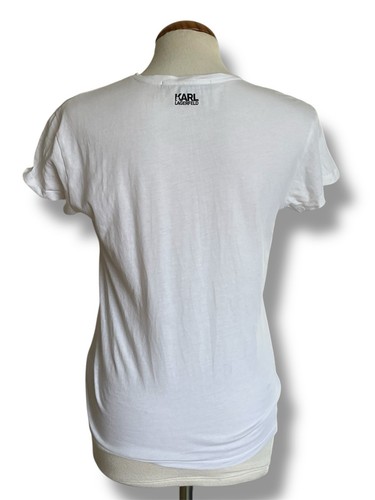 KARL LAGERFELD. Logo T-Shirt. White. Size Small. 100% Cotton. - Picture 5 of 9