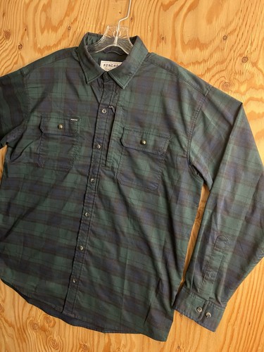 Poncho Flanell Hemd mit Knopfleiste L Regular Fit blau/grün kariert langarm Freizeit - Bild 2 von 11