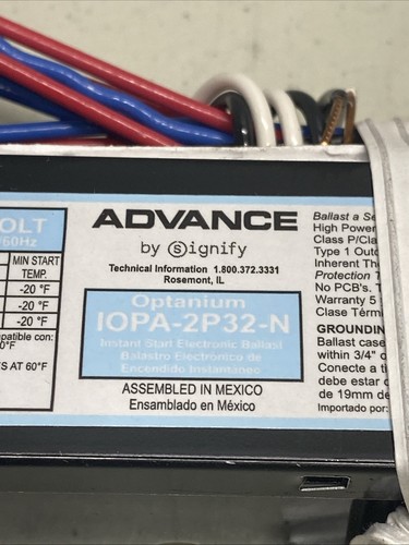 Balastro fluorescente electrónico de arranque instantáneo Advance IOPA-2P32-N, 2 lámparas - Imagen 3 de 4