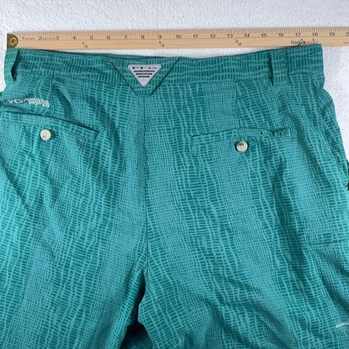 Columbia Shorts Herren 36 W 6 L blau PFG-Muster Reißverschluss Seitentasche Gürtelschlaufe Wasser - Bild 8 von 9