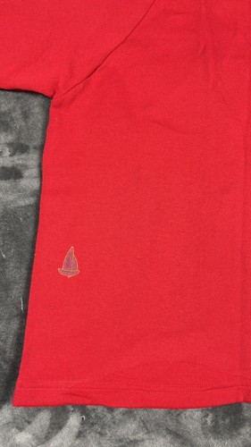 vtg 80s USA-made Kids Red Pullover Quarter Button Sweatshirt Clearwater Florida - Picture 17 of 22