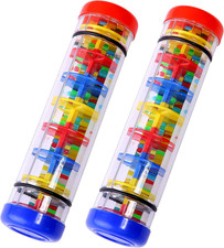 2 Pack Rainmaker Rain Stick Musical Instrument for Babies, Toddlers and Kids, 8
