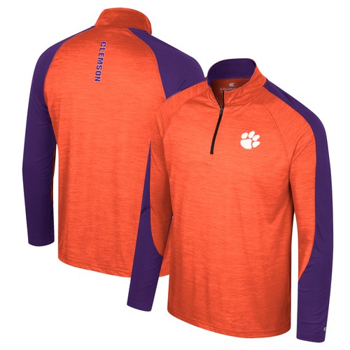Herren Colosseum Orange Clemson Tigers Langmore Raglan Viertel-Reißverschluss Oberteil