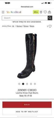Jimmy Choo Knee High Leather Boots Size 13 / 43 - Picture 5 of 8