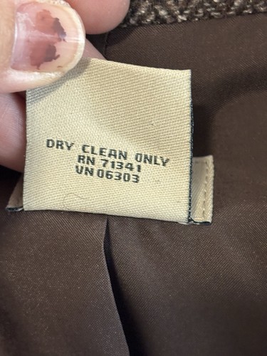 Vintage LL Bean Wool Blazer Brown Size 1X O HPY5 Jacket Coat - Picture 3 of 5
