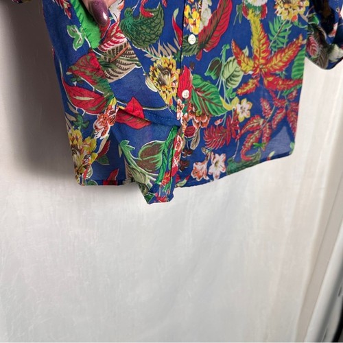 Talbots Colorful Front Button Down Collared Cotton Shirt Roll Tab Sleeve Preppy - Picture 9 of 15