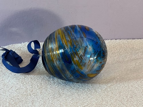 Christmas ornament art glass swirl egg shaped AA31 - Picture 2 of 5