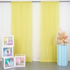 Yellow Chiffon Backdrop Curtains 108 Inches 2 Panels 29 Inch Width Backdrops ...