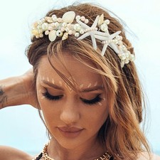 Brishow Mermaid Crowns and Tiaras Seashell Headband Headpiece for Silver