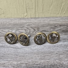 Open box lot of 4 satin nickel cabinet knobs / drawer pulls.Modern round...