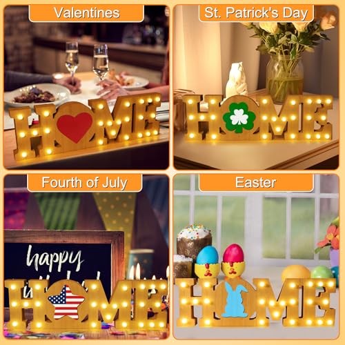 Easter Decorations Farmhouse Interchangeable Home Decor Signs, LED Long - Picture 3 of 7
