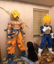 LIFE SIZE Set Vegeta Goku 1/1 Scale Dragon Ball Z GT Super Saiyan Resin Statue