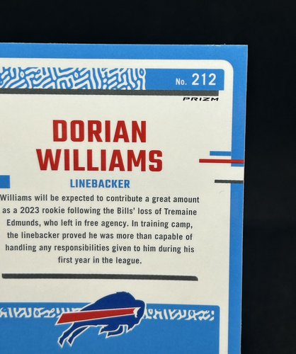 Dorian Williams - Rated Rookie RC - Silver Holo Prizm - 2023 Donruss Optic # 212 - Picture 9 of 11