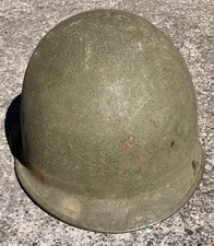 WWII M1 Schlueter Front Seam Swivel Bale Helmet Shell Field Gear Equipment