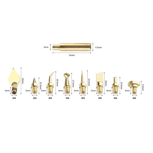 7/9/10Pcs Heat Insert Nut Iron Tip M2-M8 Thread Embedded Kit For 3D Printer _dc - Zdjęcie 8 z 11