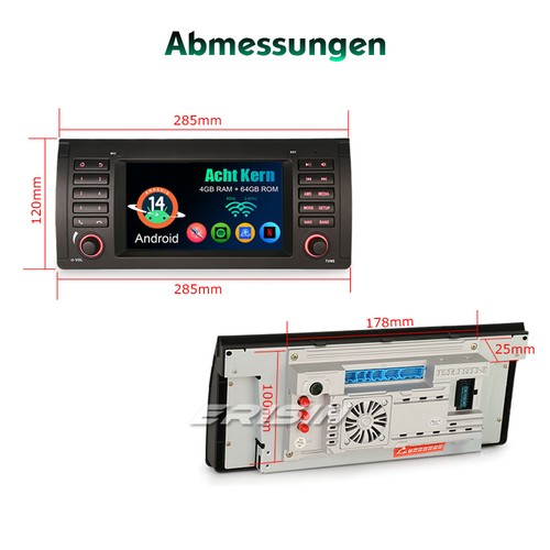 4GB+64GB Ocho Núcleos Android 14 DAB+ Radio Coche BMW X5 E53 Navi Carplay 4G DSP Wifi - Imagen 22 de 24