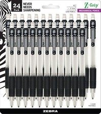 Zebra Pen Z-Grip™ Mechanical Pencils, 0.7 mm, #2 Medium Lead, Clear Barrel, Pack