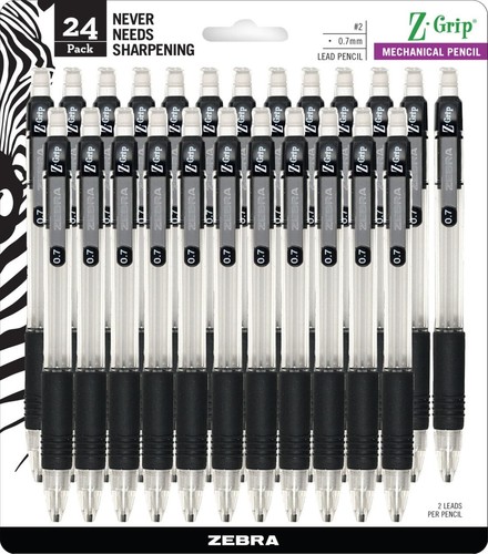 Zebra Pen Z-Grip™ Matite Meccaniche, 0,7 mm, #2 Piombo Medio, Fusto Trasparente, Confezione - Foto 1 di 7