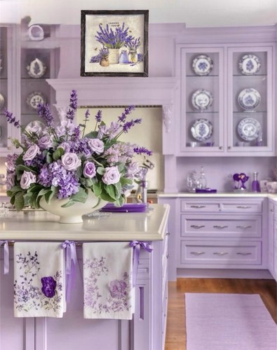 VTG French Lavender Artwork Bumblebee Shabby Chic Cottage Core Farmhouse Rustic - Picture 6 of 7