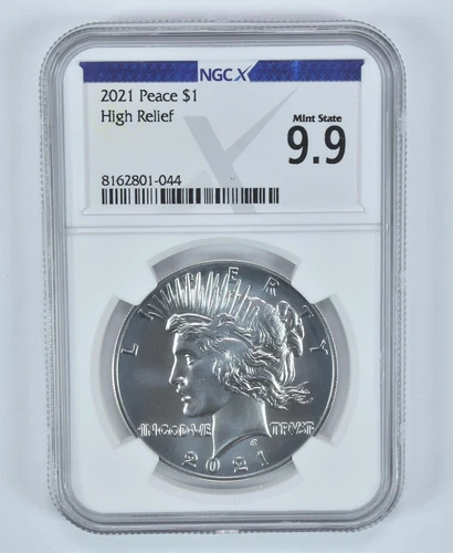 2021 Peace Silver Dollar High Relief Mint State 9.9 NGC X NGCX *8871