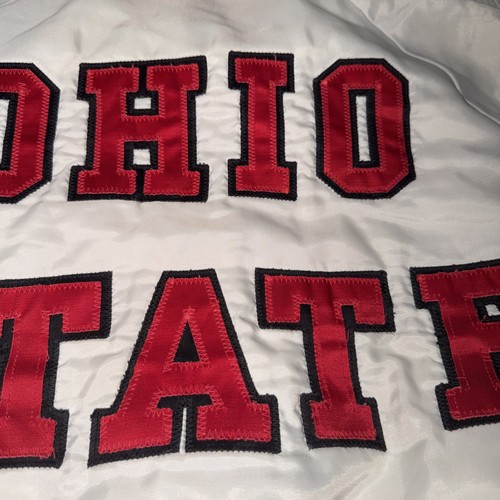 Vintage Ohio State Buckeyes Varsity Bomber weiß hinten genäht Größe M/L - LESEN - Bild 11 von 18