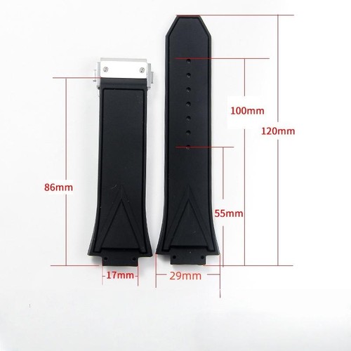29mm x 19mm Rubber Watch Strap for Hublot Big Bang Fusion Silicone Replacement - Picture 2 of 24