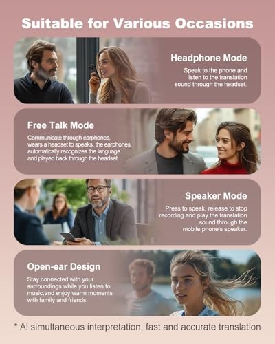 Ai Translation Earbuds Real Time, 163 Languages & Accents Translator Earbuds, - Imagen 6 de 7