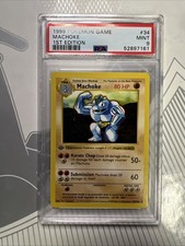Machoke 1st Edition Shadowless Base Set Rare 34/102 Pokemon PSA 9 MINT