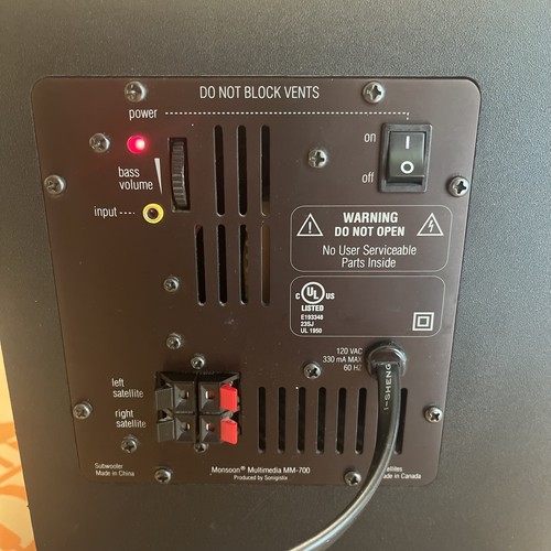 Monsoon Multimedia MM-700 Subwoofer Speaker System TESTED GREAT SUBWOOFER ONLY - Picture 5 of 13