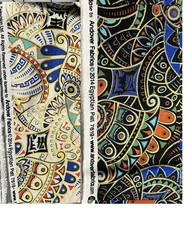 Downton Abbey Andover Egyptian Fabrics ,cotton, 7619 , 6 yd. lot of 2 fabrics