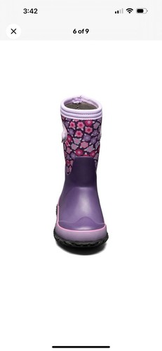 BOGS 78759 Grasp Flowers Purple Waterproof Insulate Rain Boot Shoes Youth Kids 6 - Picture 8 of 24