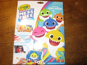 New Crayola Baby Shark Color Wonder Mess Free Coloring 5 Markers 18 Pages 71662171032 Ebay