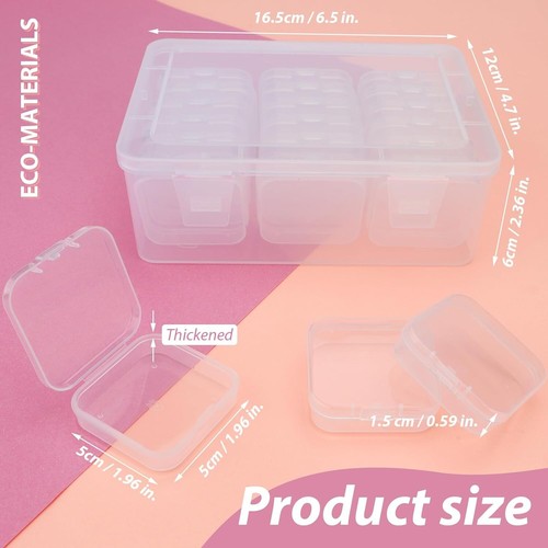 Bead Organizers Box, Plastic Storage Cases Mini Clear Bead 6.5"L x 4.7"W x 2.36" - Picture 3 of 8