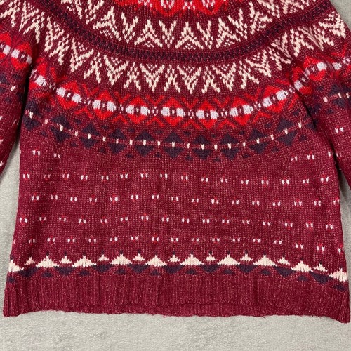 American Eagle Fair Isle Pullover Damen Large rot Strick Wolle Stehkragenpullover - Bild 7 von 12