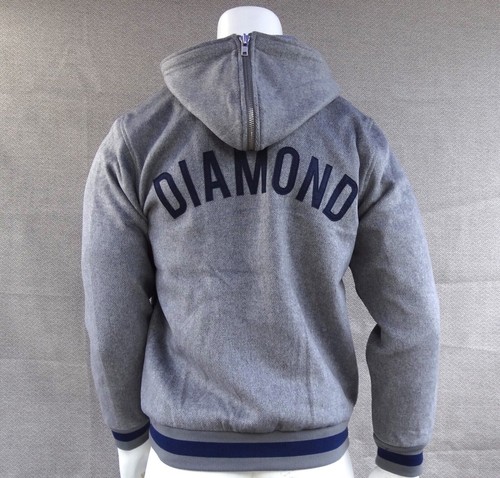 Chaqueta universitaria gris con capucha para hombre Diamond Supply Co. Days of Glory RMHD-283 - Imagen 3 de 5