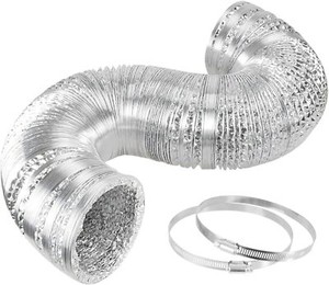 iPower 6 inch 25 Feet Non-Insulated Flex Air Aluminum Ducting clamps included