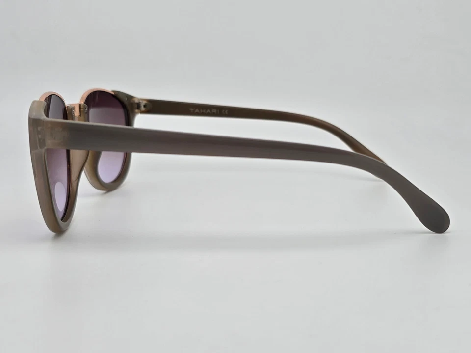 Gafas de sol Tahari TH553 gris con marco dorado rosa marrón con lentes degradadas 55-14-140 Foto 4 de 4