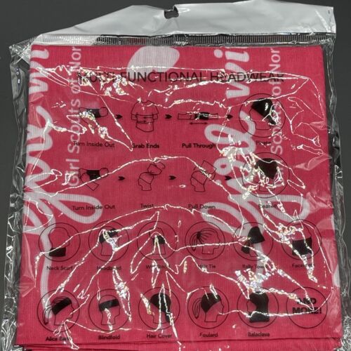 Pfadfinderinnen Bandana rosa Schmetterlinge Keks Saison Auszeichnungen Buff Haartuch - Bild 2 von 3