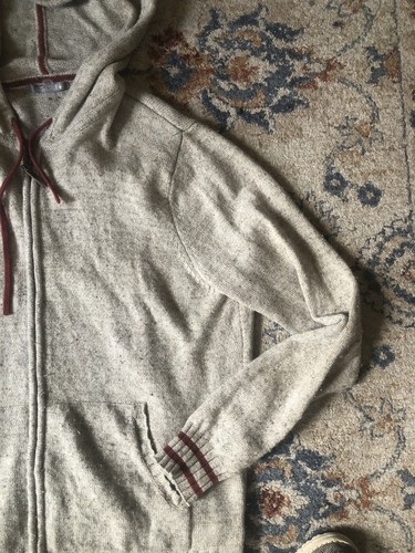 Men’s Smartwool Jacket Beige Full Zip Merino Wool Knit Hooded - Picture 4 of 10