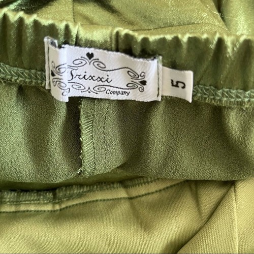 Trixxi Y2K Strapless Satin Tie Back Cocktail Dress Green Sz 5 - Picture 15 of 16