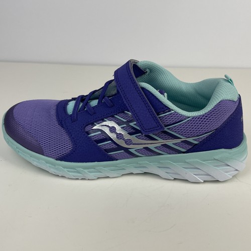 Saucony Running Shoes Kids Size 6 Wind 2.0 Purple Green Great Condition - Picture 10 of 14