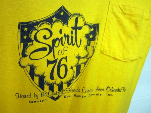 Vintage Corvette Spirit of '76 T-Shirt Hi-Cru Stedman gelb Baumwolle Gr. S Made in USA - Bild 5 von 8